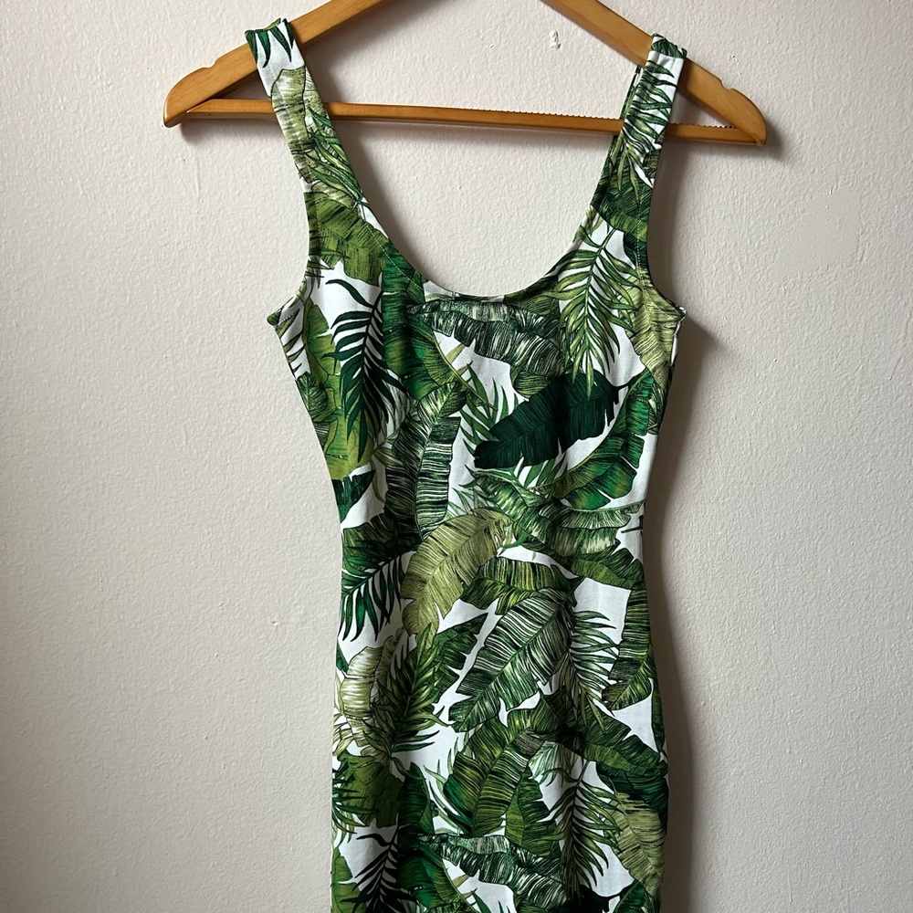 Tropical print dress H&M / Palm leave print dress/ vacation dress/ resort dress